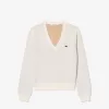 Sweater med V-hals i bomuld