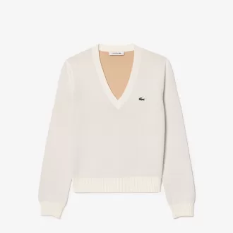 Sweater med V-hals i bomuld