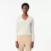 Sweater med V-hals i bomuld