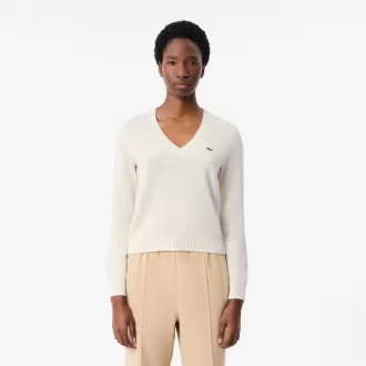 Sweater med V-hals i bomuld