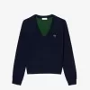 Sweater med V-hals i bomuld