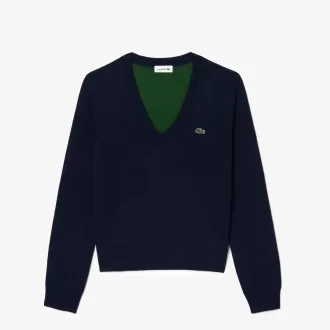 Sweater med V-hals i bomuld