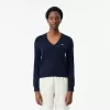 Sweater med V-hals i bomuld