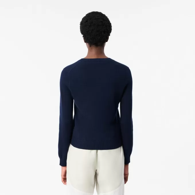 Sweater med V-hals i bomuld