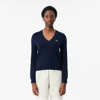 Sweater med V-hals i bomuld