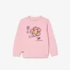 Sweatshirt med rund hals med tryk