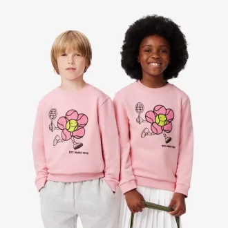 Sweatshirt med rund hals med tryk