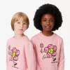 Sweatshirt med rund hals med tryk