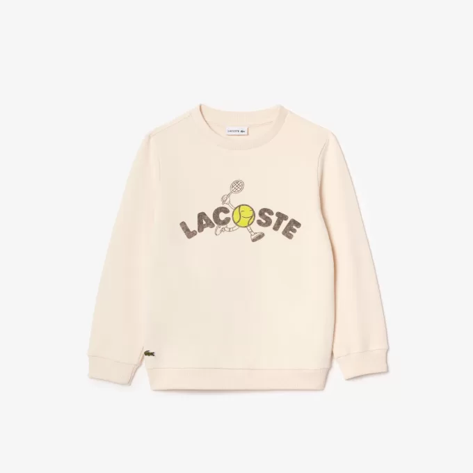 Sweatshirt med rund hals med tryk