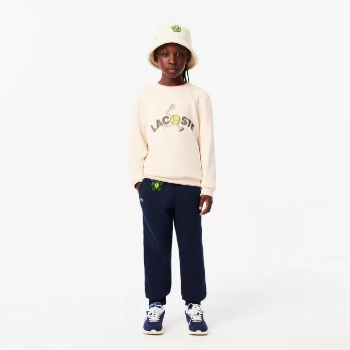 Sweatshirt med rund hals med tryk