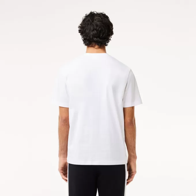 T-shirt i bomuld med kontrastmærke