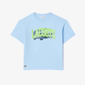 T-shirt i bomuld med krokodilletryk