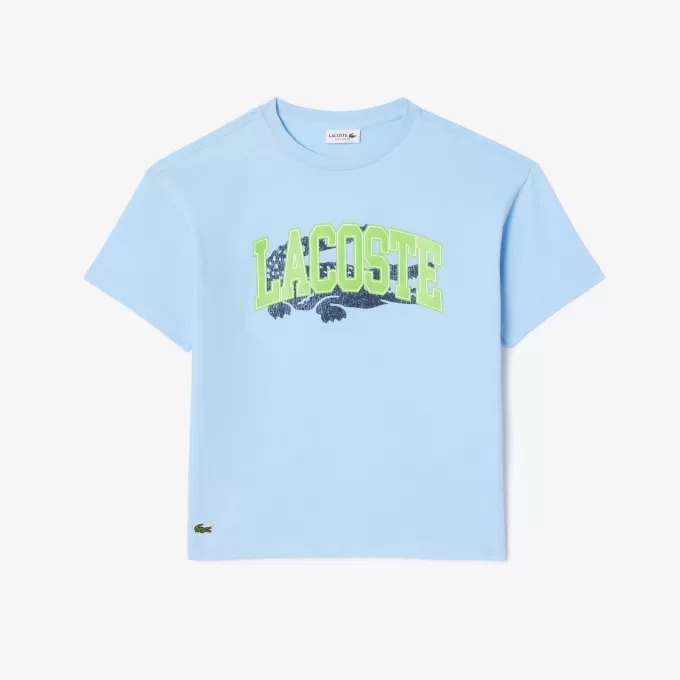 T-shirt i bomuld med krokodilletryk