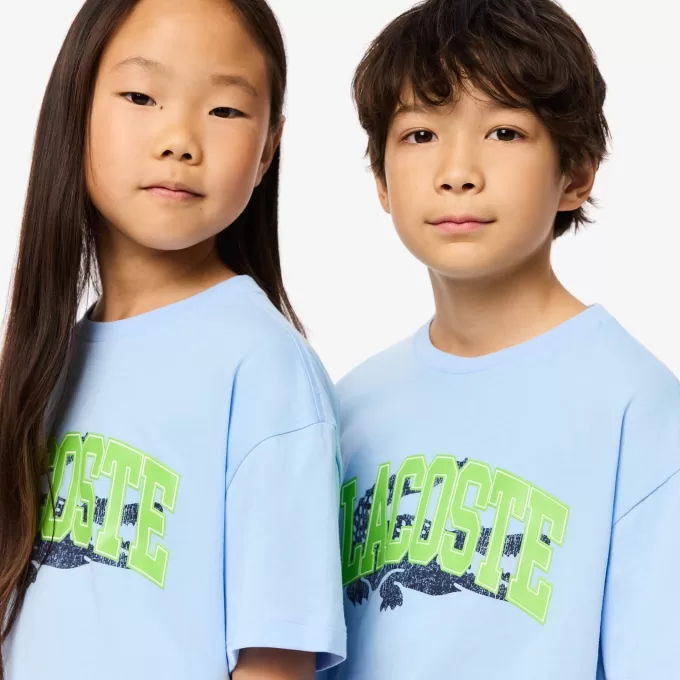 T-shirt i bomuld med krokodilletryk