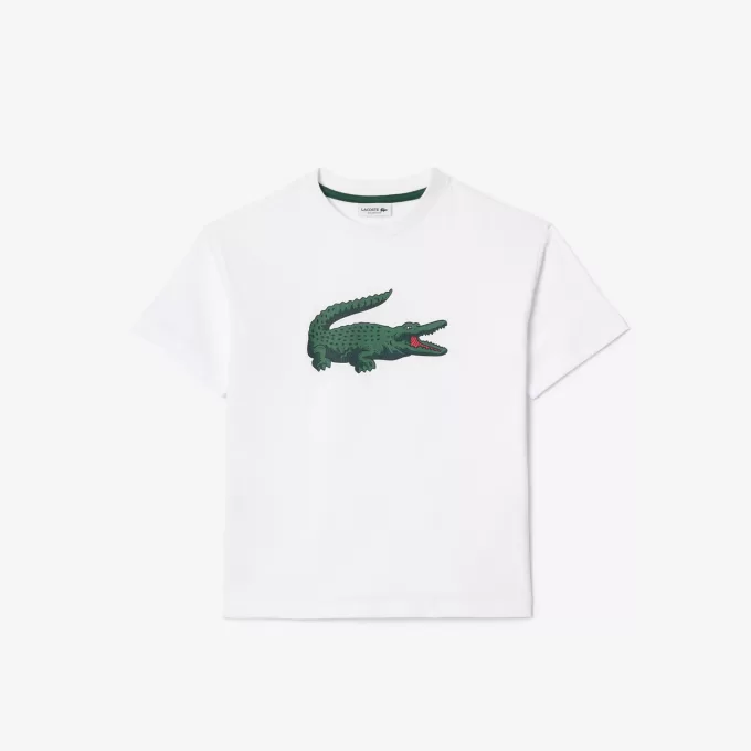 T-shirt i bomuld med krokodilletryk