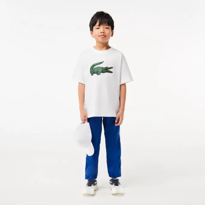 T-shirt i bomuld med krokodilletryk