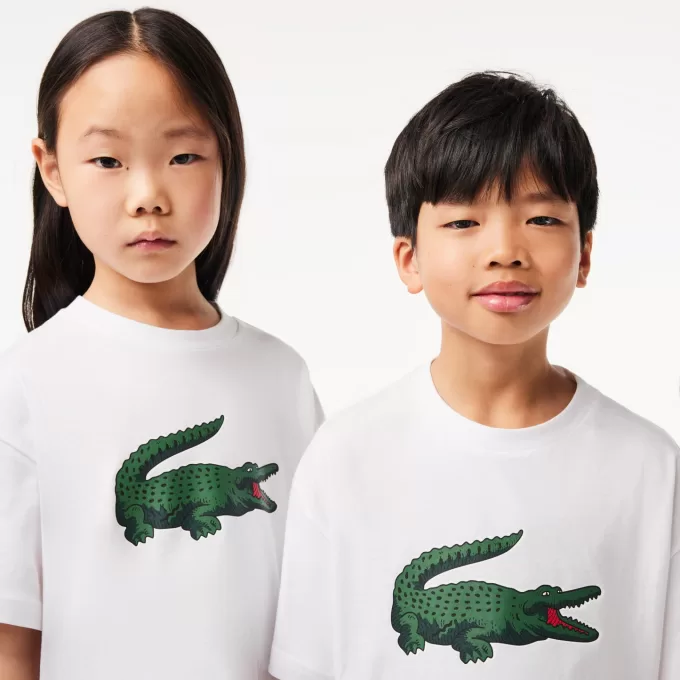 T-shirt i bomuld med krokodilletryk