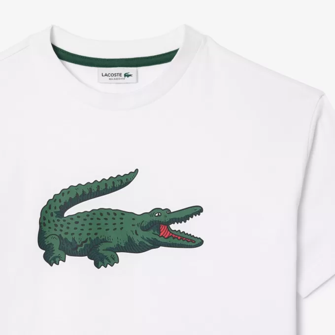 T-shirt i bomuld med krokodilletryk
