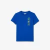 T-shirt i bomuld med signaturtryk
