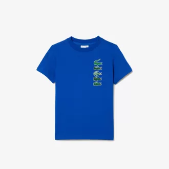 T-shirt i bomuld med signaturtryk