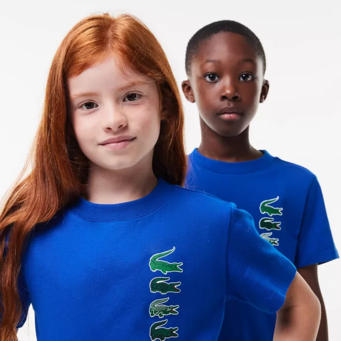 T-shirt i bomuld med signaturtryk