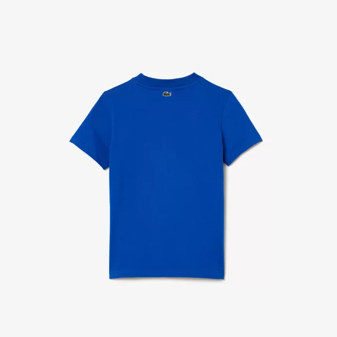 T-shirt i bomuld med signaturtryk