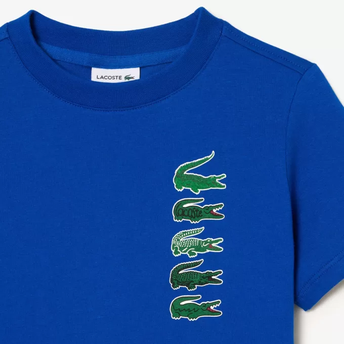 T-shirt i bomuld med signaturtryk