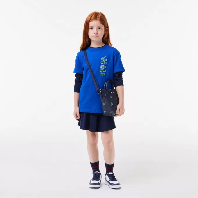 T-shirt i bomuld med signaturtryk