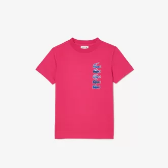 T-shirt i bomuld med signaturtryk