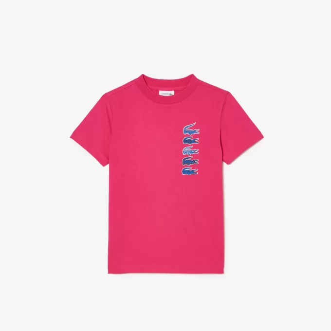 T-shirt i bomuld med signaturtryk