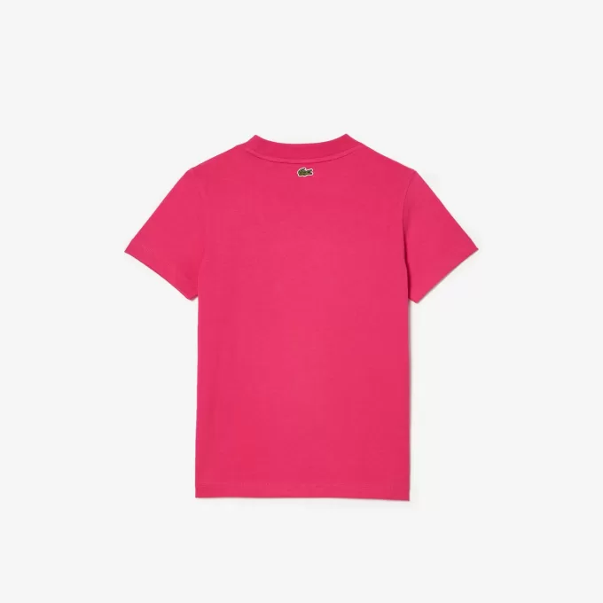 T-shirt i bomuld med signaturtryk