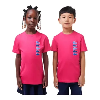 T-shirt i bomuld med signaturtryk