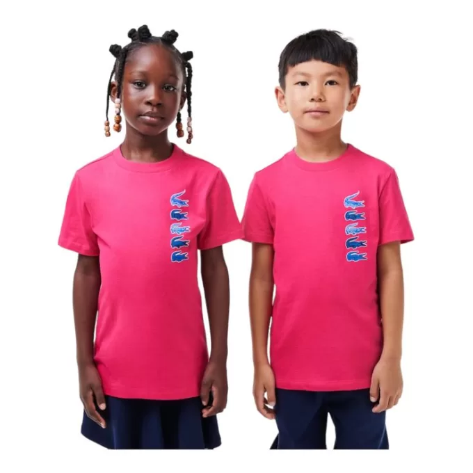 T-shirt i bomuld med signaturtryk