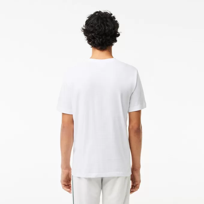 T-shirt i bomuld med signaturtryk
