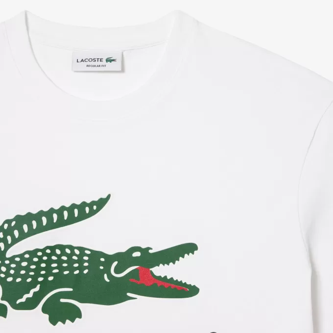 T-shirt i bomuld med signaturtryk