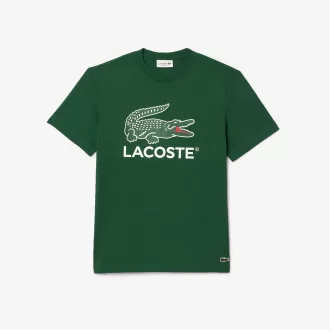 T-shirt i bomuld med signaturtryk