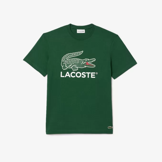 T-shirt i bomuld med signaturtryk