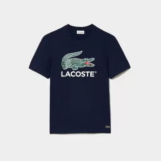 T-shirt i bomuld med signaturtryk