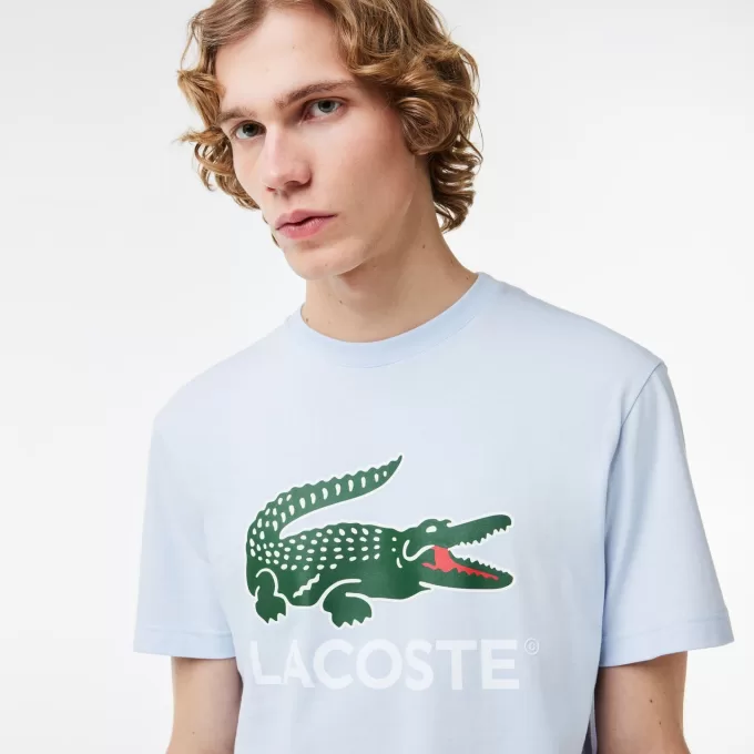 T-shirt i bomuld med signaturtryk