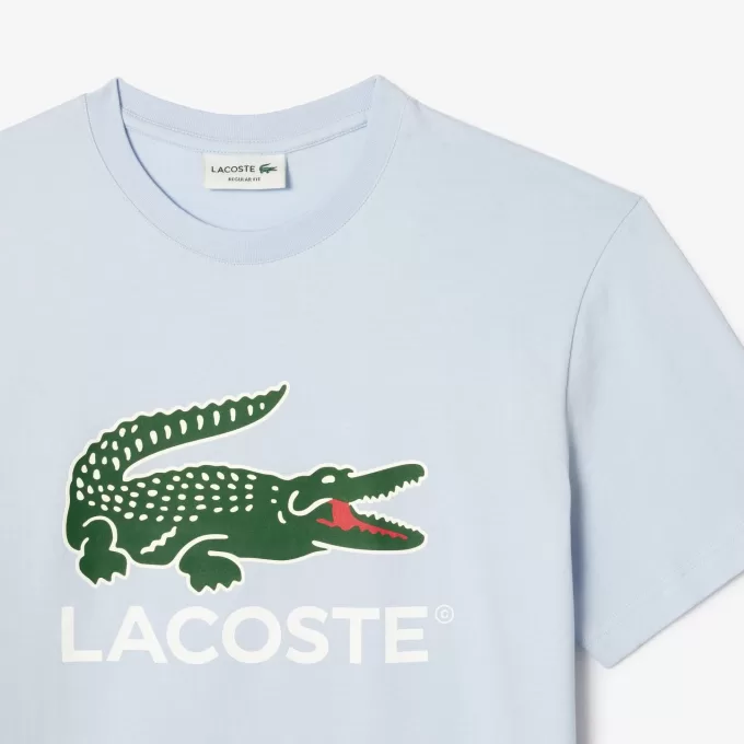 T-shirt i bomuld med signaturtryk