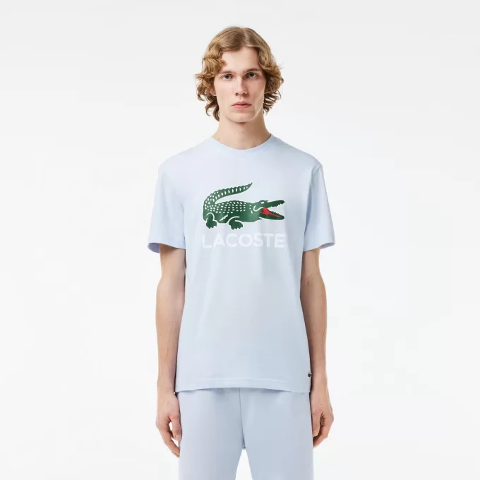 T-shirt i bomuld med signaturtryk
