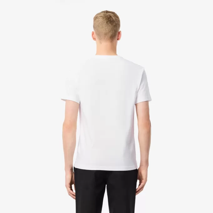 T-shirt i bomuld med v-hals