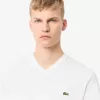 T-shirt i bomuld med v-hals