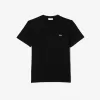 T-shirt i bomuld med v-hals