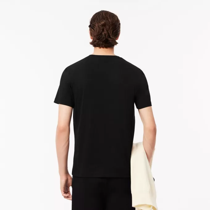 T-shirt i bomuld med v-hals