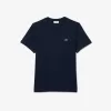T-shirt i bomuld med v-hals