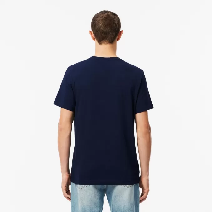 T-shirt i bomuld med v-hals
