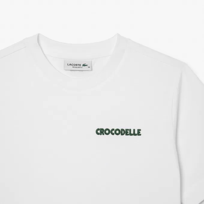 T-shirt i broderet bomuld