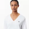 T-shirt med afslappet pasform i blød bomuld med V-hals