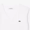 T-shirt med afslappet pasform i blød bomuld med V-hals